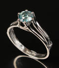 Solitairering af rhodineret guld med brillant ca. 0.88 ct