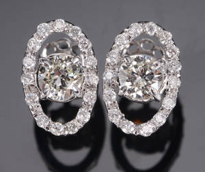 Brillant ørestikker, ca 1.02 ct.