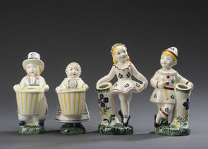 Herluf Jensenius. Børnehjælpsfigurer af fajance. 4 