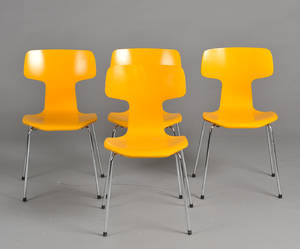 Arne Jacobsen. Sæt på fire stole model 3103 4