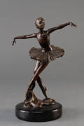 Bronzefigur af balletpige 