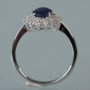 Safir- og diamantring  
