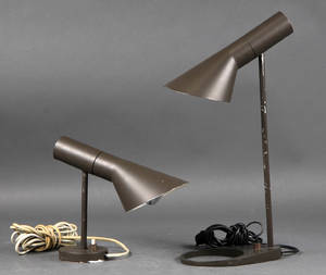 Arne Jacobsen. AJ bordlampe samt væglampe. 2
