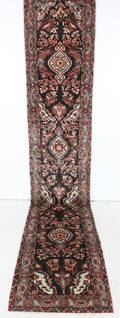 Persisk handknuten matta old Hamedan 410x75 cm