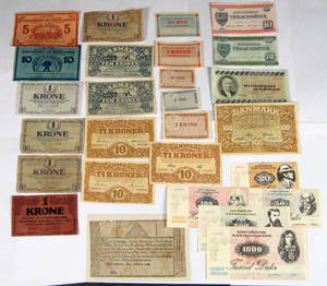 Danmark samling sedler 1804-1943 m.v. 