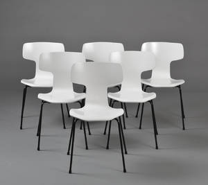 Arne Jacobsen. Sæt på seks stole model 3103 6