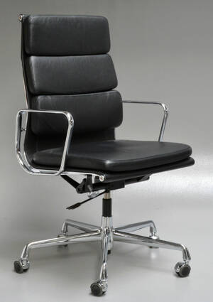 Charles Eames. Kontorstol med armlæn, EA 219 Full Leather 