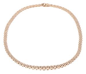 Halskæde af 14 kt. guld i murstensmønster