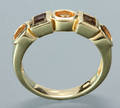 Alliancering, 14 kt. guld med citriner og ametyster.