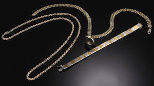 Smykkesæt i sterlingsølv, med forgyldte detaljer 4