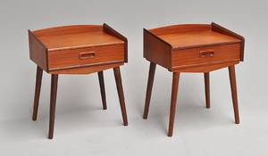 Dansk møbelproducent, par sengeborde, teaktræ 2 