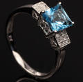 Topas og diamant ring.