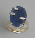 Ring, 10K guld med safir samt diamanter