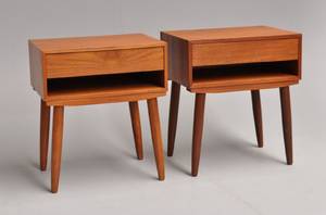 Dansk møbelarkitekt. Par natborde i teak 2