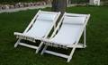 Par liggestole med off white betræk, fransk stil 2