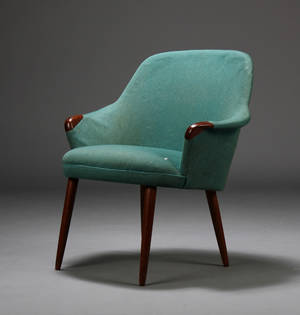 Lænestol, teaktræ, dansk møbelproducent