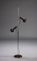 Standerlampe, brunlakeret metal