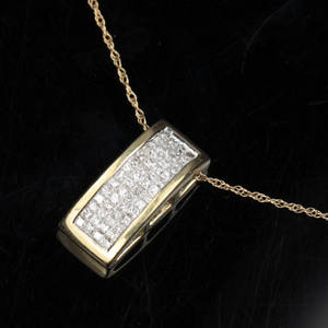 Diamant vedhæng og kæde ca. 0.50 ct.