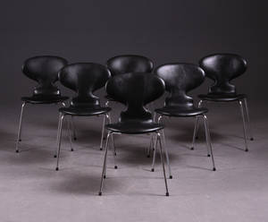 Arne Jacobsen 1901-1971 Sæt på seks stole model 3101 6