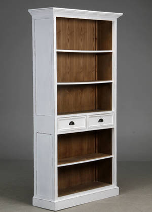 Bogreol, hvid antikbemalet