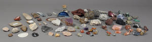 Samling fossiler, krystal, amatyst, pyrit m.m.