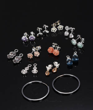 Spinning Jewelry, samling øreringe, sterlingsølv 12 par 