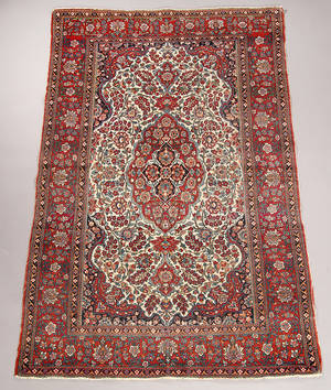 Antik persisk Isfahan Ahmedi, 208 x 132 cm. 