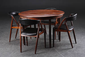 Kai Kristiansen m.fl. Fire stole. Samt cirkulært bord, palisander 7