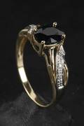 Safir- og diamantring
