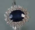 Safir- og diamantring  