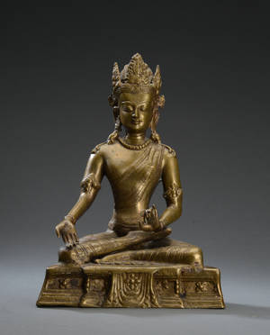 Siddende buddha af bronze, 1900-tallet