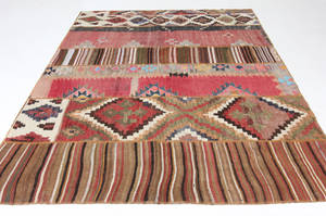 Persisk Patchwork tæppe, 257x197 cm.
