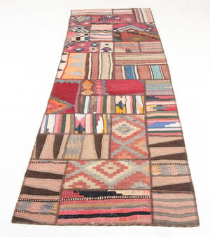 Persisk Patchwork tæppe, 295x90 cm.