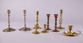 Parti ljusstakar, mässing, 9 st, 1900-tal
