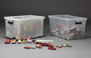 Tekno, Matchbox, Corgi m.m. Stor samling modelbiler