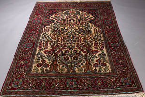 Persisk figuraltæppe, 1900-tallets midte, 207 x 139 cm.