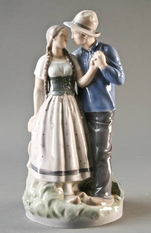 Kgl.P. Figur af porcelæn, Henrik og Else 3049. 