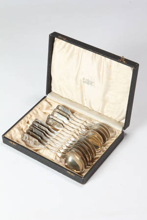 Samling bestik af sølv Musling 11