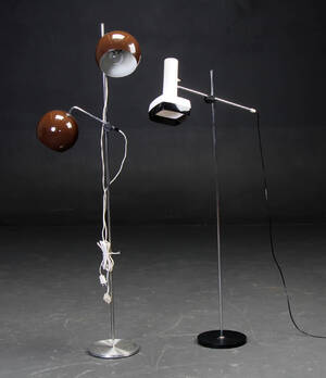 Par standerlamper af metal og plast, ca. 1970erne 2