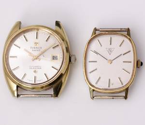Tissot m.fl. Et par vintage herreure i forgyldte kasse 2
