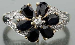 Safir- og diamantring