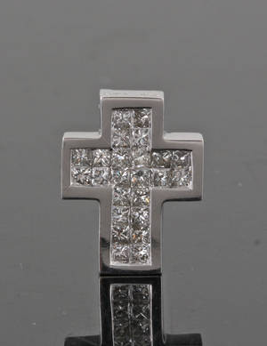 Pendant in 18 k set with diamonds approx. 0.30ct