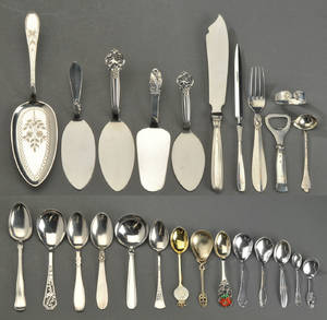 Samling diverse sølvbestik