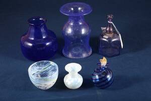 KONSTGLAS, 6 DELAR, BLA BERTIL VALLIEN, BODA, I PARTI