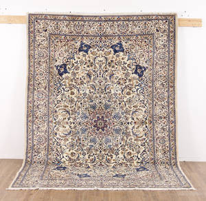 Persisk nain tæppe med silke 300 x 210 cm