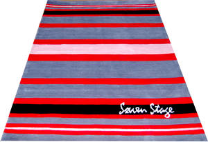 Moderne håndtuftet designtæppe, design Søren Stage 200x200 cm