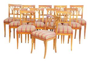 Stolar 12st, senempire, 1800-tal