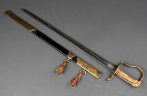 Europæisk  løvehovedssabel nedkortet til marinebrug