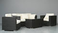 Havemøbler. Loungemøblement, sofa, sort polyrattan 5