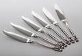 Georg Jensen bestik KongeAcorn. Seks fiskesknive af sterlingsølv 6